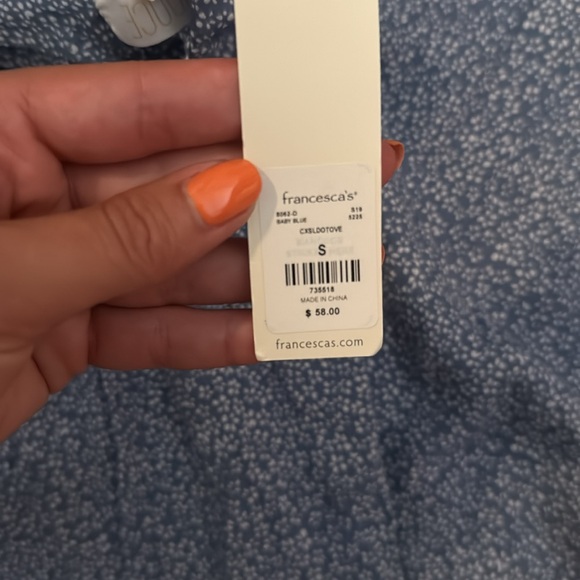 NWT Francesca’s blue polka dot overall jumpsuit - Picture 5 of 5